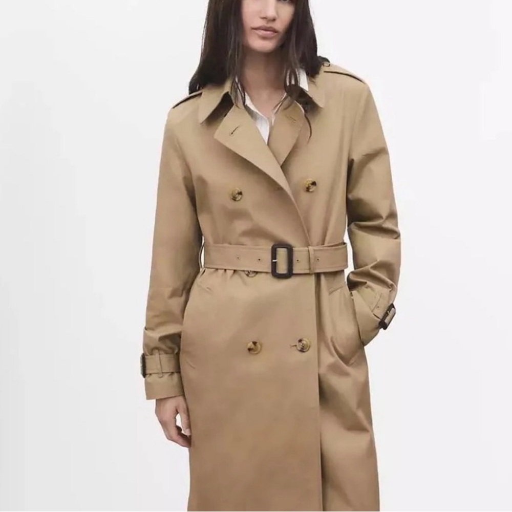 Mango Tan Chic classic Trench Coat size XXS relaxed fit